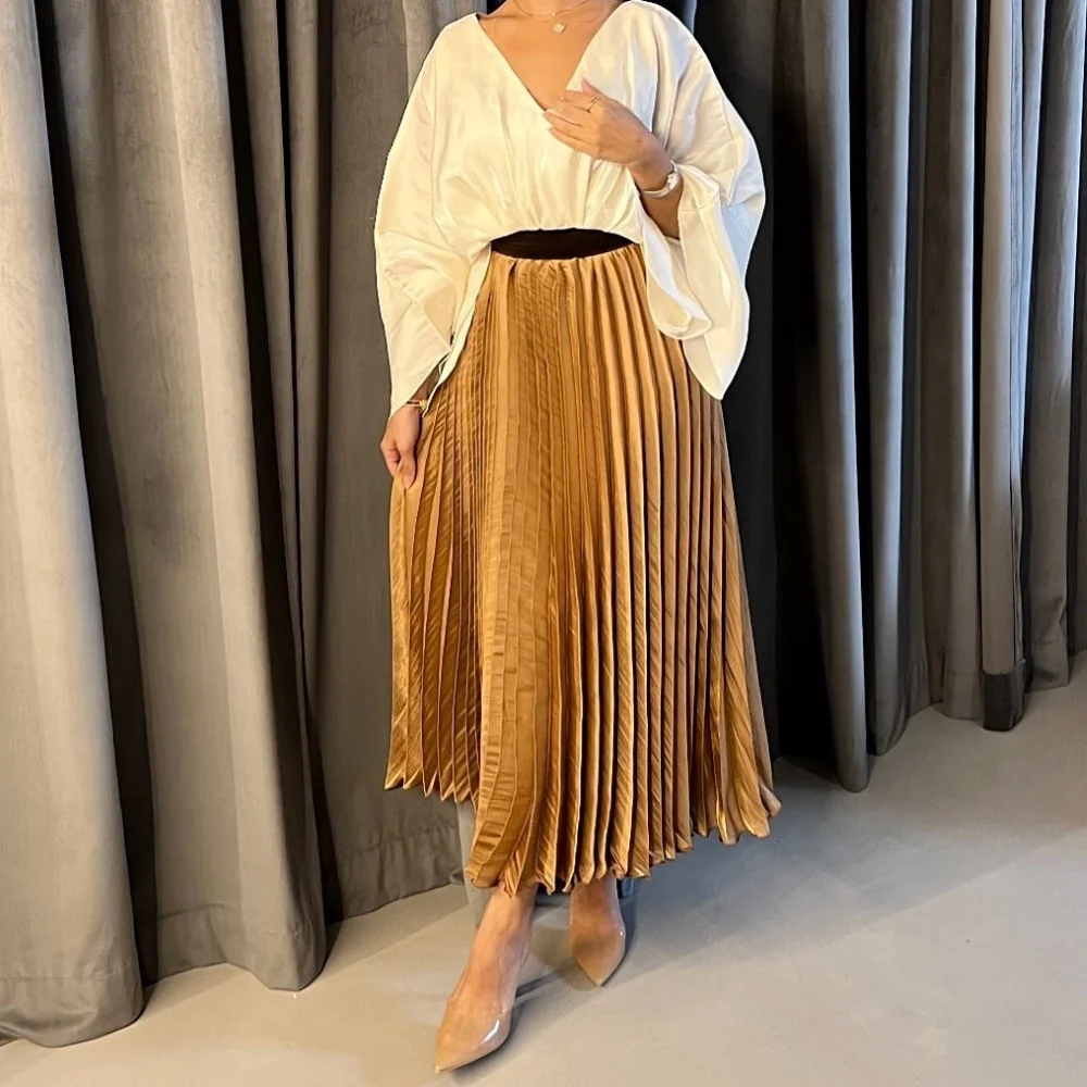 FLORINE TULIRAIN Satin Summer Mermaid A-Line Ankle-Length V-Neck Evening Dress Elegant Long Sleeve Prom Gown For Sexy Women 2023
FLORINE TULIRAIN Satin Summer Mermaid A-Line Ankle-Length V-Neck Evening Dress Elegant Long Sleeve Prom Gown For Sexy Women 2023