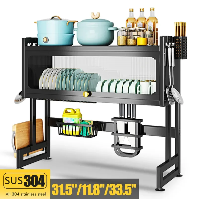 Over The Sink Dish Drying Rack, 2-Tier Large Dish Racks for Kitchen Counter, Stainless Steel Dish Drainer with Cutting Board Hol
Over The Sink Dish Drying Rack, 2-Tier Large Dish Racks for Kitchen Counter, Stainless Steel Dish Drainer with Cutting Board Hol