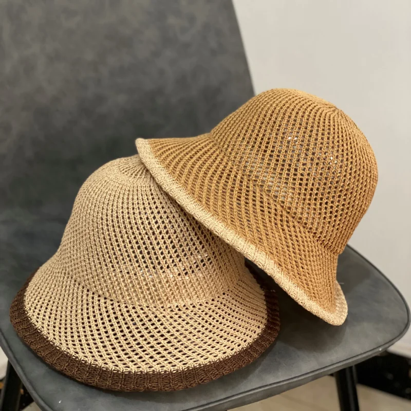 

Шляпа рыбака женская с отверстиями, японская Солнцезащитная Панама от солнца, универсальная дышащая модная кепка для бассейна, для весны и лета