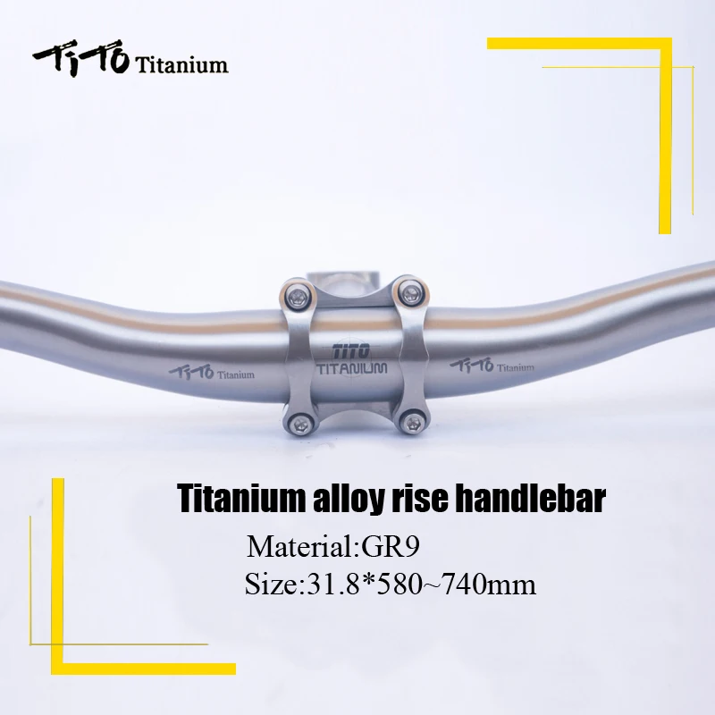 TiTo titanium Bicycle handlebar Swallow-shaped titanium mountain bike MTB riser handlebars bike parts 31.8*580-720mm
TiTo titanium Bicycle handlebar Swallow-shaped titanium mountain bike MTB riser handlebars bike parts 31.8*580-720mm