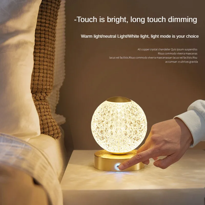 Light luxury full copper bedside table lamp high-end creative decorative lamp atmosphere charging dimming touch night light
Light luxury full copper bedside table lamp high-end creative decorative lamp atmosphere charging dimming touch night light