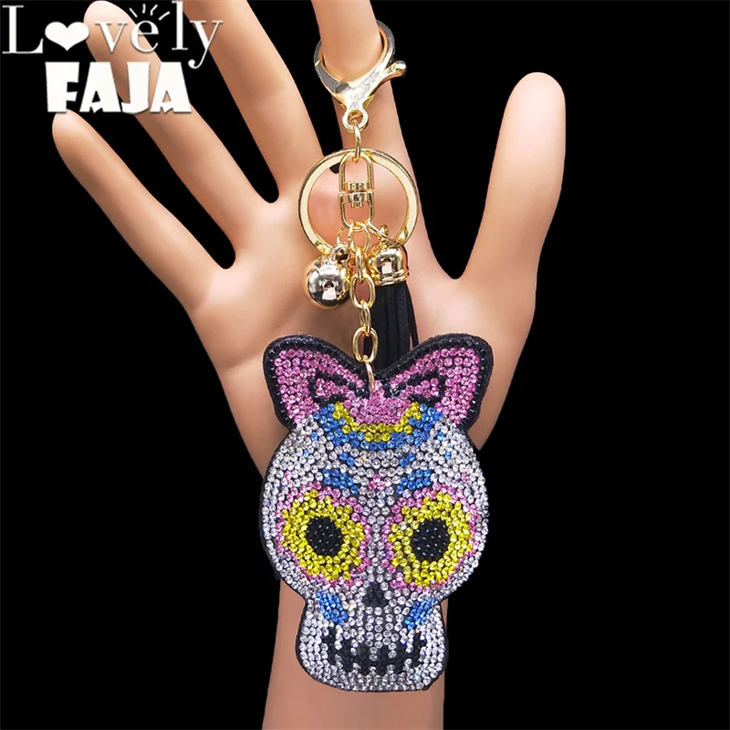 Skull Crystal Bag Accessories for Girls White Pink Gold Color Women Alloy Chain Key Chain Jewelry llaveros para mujer KXH50S03
Skull Crystal Bag Accessories for Girls White Pink Gold Color Women Alloy Chain Key Chain Jewelry llaveros para mujer KXH50S03