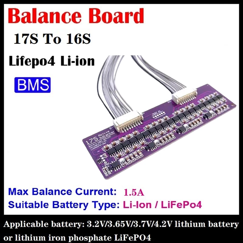 New 17S 1.5A Lifepo4 Ternary Li-Ion Battery Pack High Current Energy Transfer Active Equalization Compatible With 16S 1.5A
New 17S 1.5A Lifepo4 Ternary Li-Ion Battery Pack High Current Energy Transfer Active Equalization Compatible With 16S 1.5A
