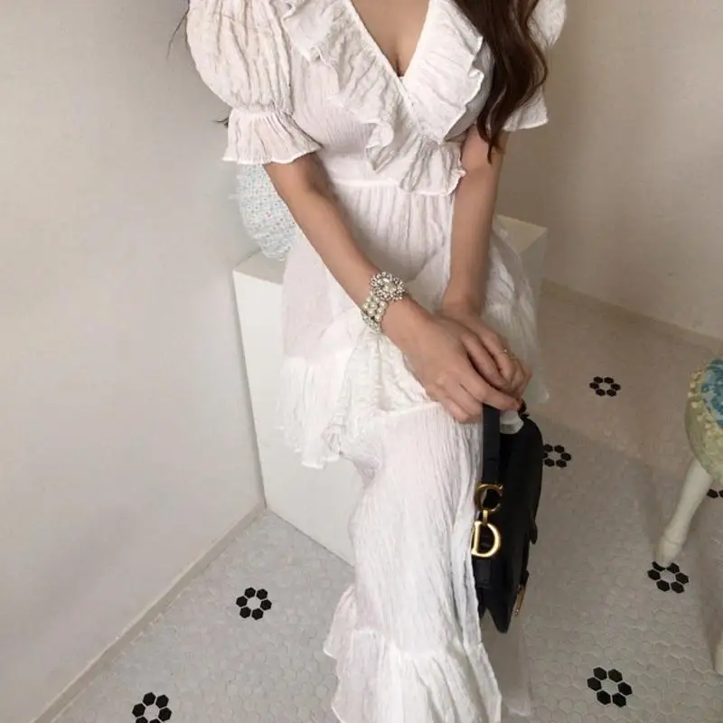 DIMI Woman Dress for Women Vestidos Vintage Women's Korean Summer Dresses Retro Chic Sexy V-neck Pleated Waist Slim Puff Sleeve
DIMI Woman Dress for Women Vestidos Vintage Women's Korean Summer Dresses Retro Chic Sexy V-neck Pleated Waist Slim Puff Sleeve