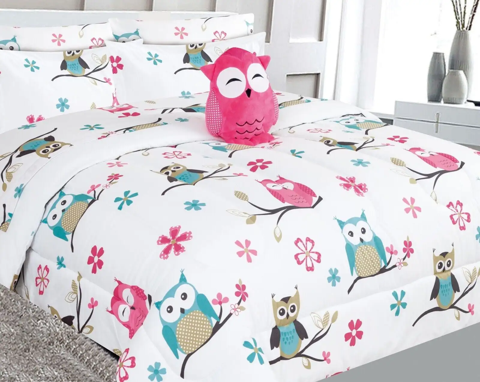 Bedding set full size 8pc owl #3 white firetruck complete bed in bag comforter with plushie toy friend and matching sheet set fo
Bedding set full size 8pc owl #3 white firetruck complete bed in bag comforter with plushie toy friend and matching sheet set fo