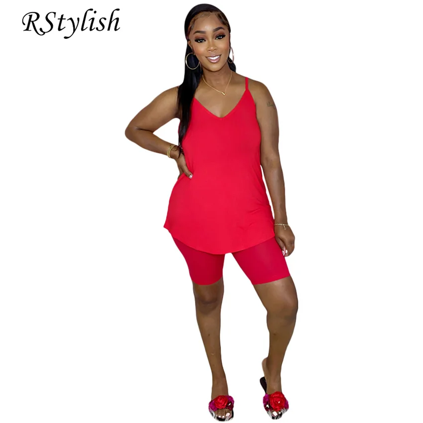 RStylish Women Clothing 2022 Casual Suit Solid Camisole Spaghetti Strap Tops Biker Shorts Set 2 Piece Sets Female Summer Outfits
RStylish Women Clothing 2022 Casual Suit Solid Camisole Spaghetti Strap Tops Biker Shorts Set 2 Piece Sets Female Summer Outfits