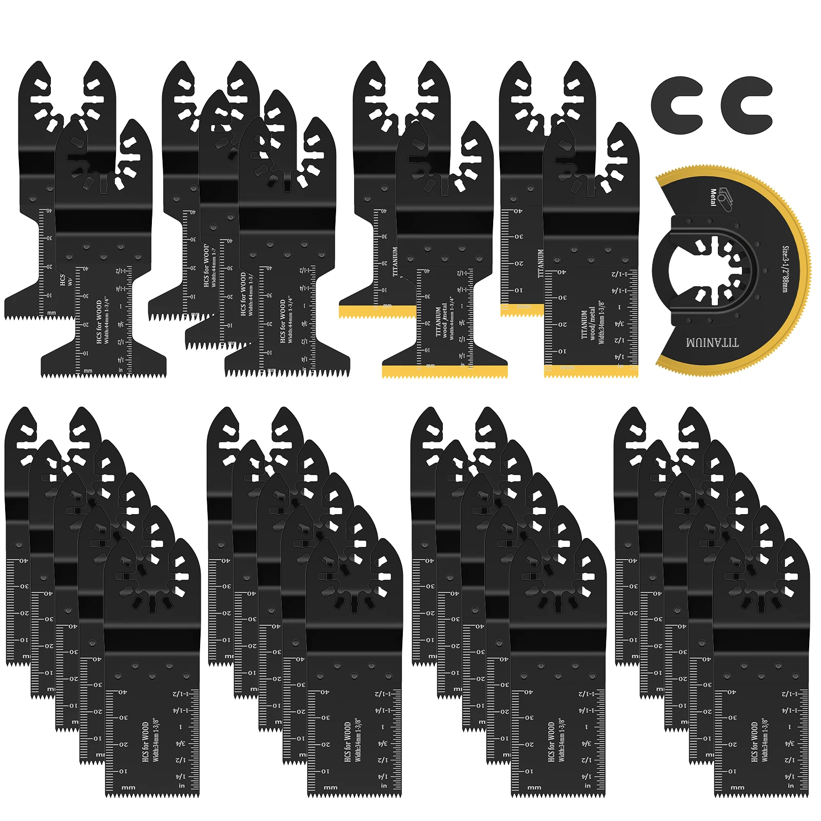 30PCS Oscillating Tool Blades Titanium Multitool Blades Bi-metal Precision Saw Tool for Renovator Cutting Accessories Saw Blades
30PCS Oscillating Tool Blades Titanium Multitool Blades Bi-metal Precision Saw Tool for Renovator Cutting Accessories Saw Blades
