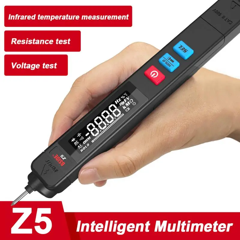 BSIDE Z5 Digital Multimeter Auto Ranging Smart Pen Tester 6000 DC AC Voltage Capacitance Ohm Hz Diode Continuity Live Meter
BSIDE Z5 Digital Multimeter Auto Ranging Smart Pen Tester 6000 DC AC Voltage Capacitance Ohm Hz Diode Continuity Live Meter