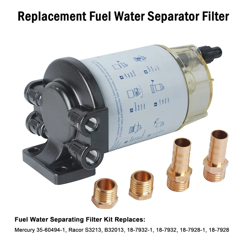 New Boat 3/8 Inch NPT Fuel Water Separating Filter System S3213 For Mercury -Marine Outboard Motor Replacement Accessories 
New Boat 3/8 Inch NPT Fuel Water Separating Filter System S3213 For Mercury -Marine Outboard Motor Replacement Accessories