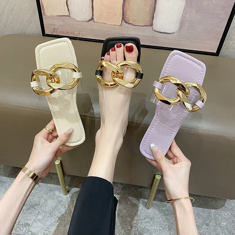 Square Toe Slippers Casual Summer Women's Shoes Pantofle Slides Rivet Big Size Low Luxury Flat 2022 Hoof Heels Metal Decoration
Square Toe Slippers Casual Summer Women's Shoes Pantofle Slides Rivet Big Size Low Luxury Flat 2022 Hoof Heels Metal Decoration