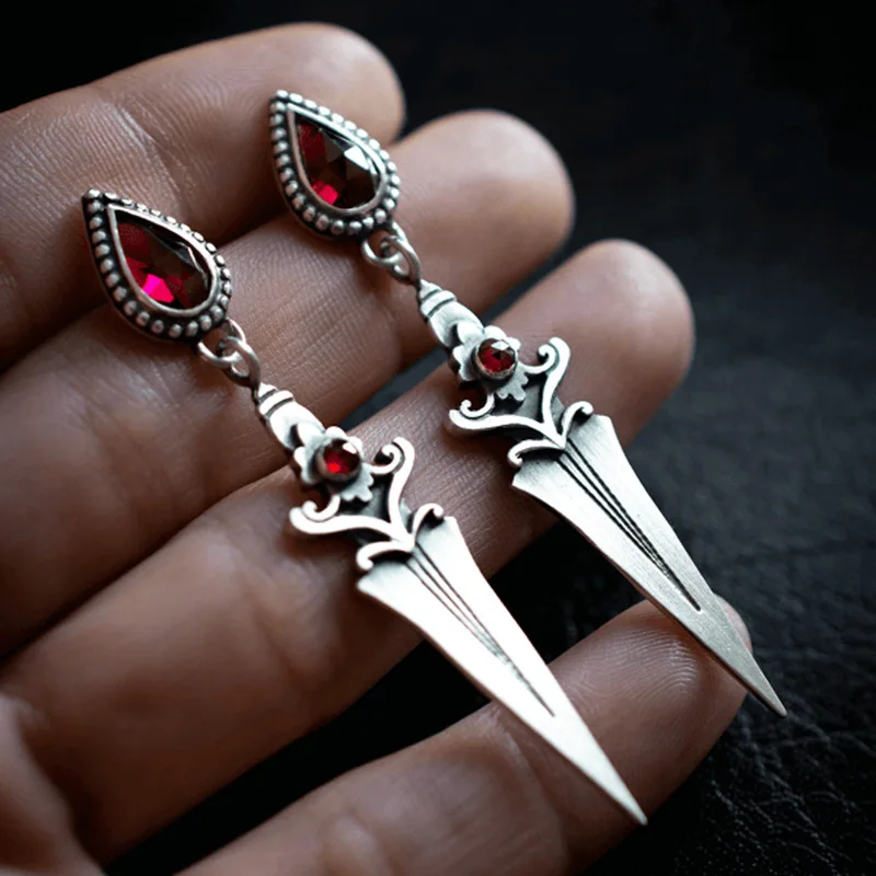 Gothic Dangle Earrings for Women Vintage Punk Crystal Sword Cross Earrings Long Tassel Crucifix Drop Earrings Costume Jewelry
Gothic Dangle Earrings for Women Vintage Punk Crystal Sword Cross Earrings Long Tassel Crucifix Drop Earrings Costume Jewelry