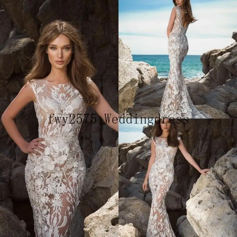Mermaid Wedding Dresses Illusion Full Appliques vestido de noiva Sleeveless Slim Bridal Gowns Beach Sweep Train Wedding Dress
Mermaid Wedding Dresses Illusion Full Appliques vestido de noiva Sleeveless Slim Bridal Gowns Beach Sweep Train Wedding Dress