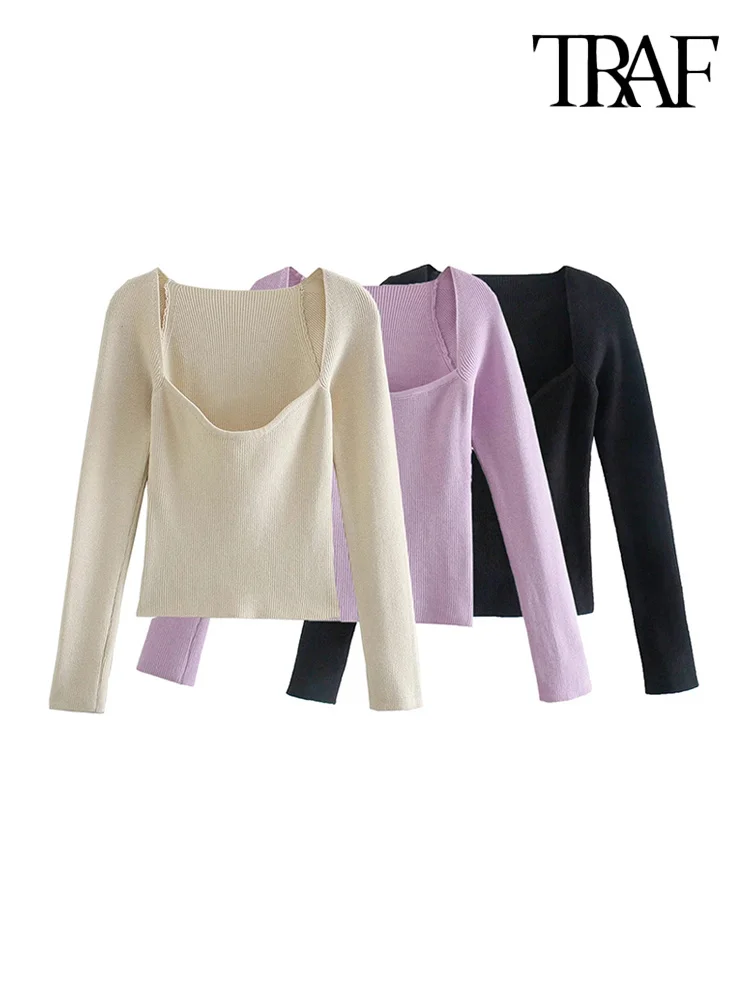 Women Fashion Sweetheart Neck Cropped Knitted Sweater Vintage Long Sleeve Fitted Female Pullovers Chic Tops
Women Fashion Sweetheart Neck Cropped Knitted Sweater Vintage Long Sleeve Fitted Female Pullovers Chic Tops
