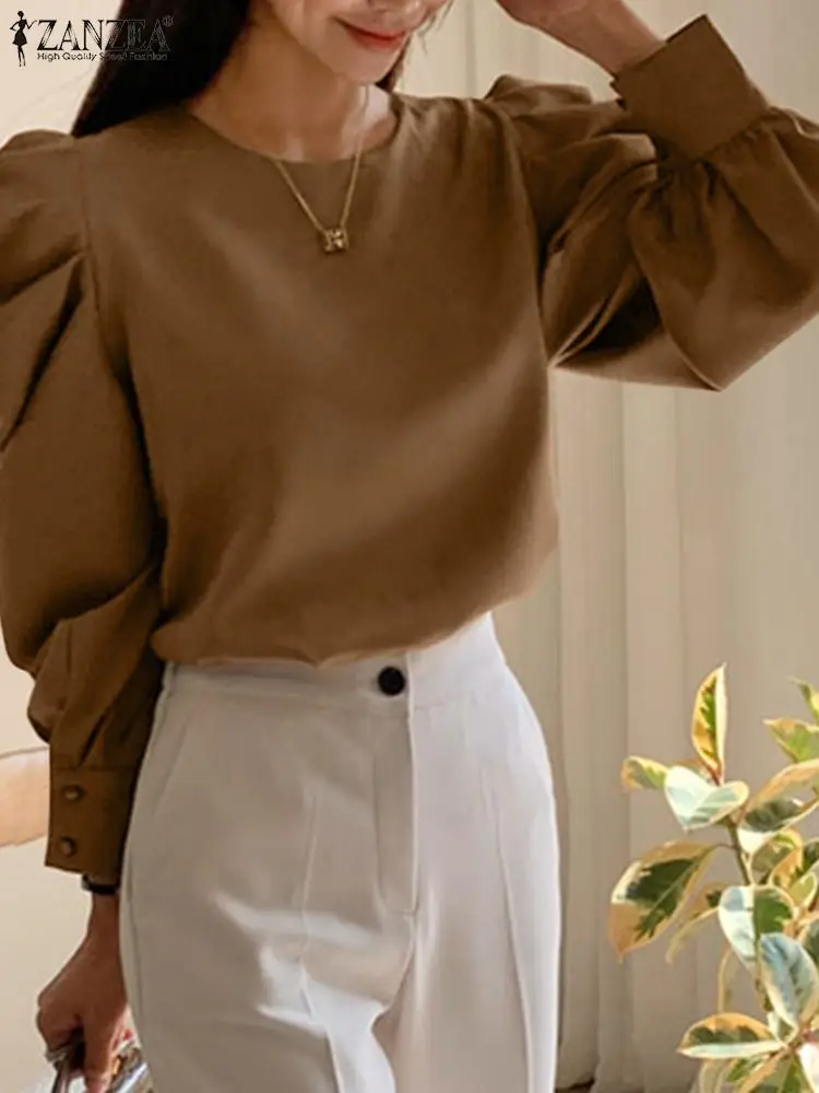 Women Party O Neck Shirts ZANZEA Solid Blouse Office Lady Elegant Tops 2022 Fashion Puff Sleeve Blusas Oversized Spring Camisas
Women Party O Neck Shirts ZANZEA Solid Blouse Office Lady Elegant Tops 2022 Fashion Puff Sleeve Blusas Oversized Spring Camisas