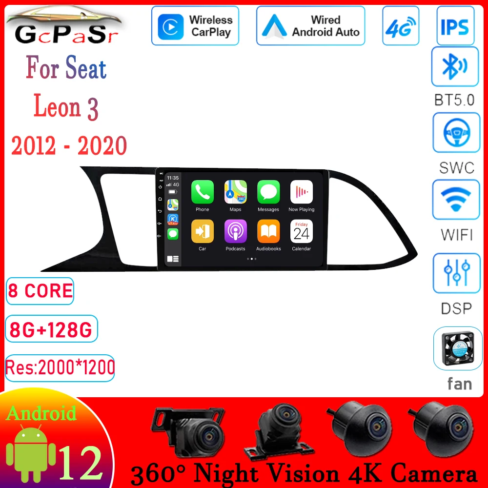 Автомобильный радиоплеер Android 12 для Seat Leon 3 2012-2020, автомобильное радио, мультимедийный видеоплеер, навигация Carplay Auto
Автомобильный радиоплеер Android 12 для Seat Leon 3 2012-2020, автомобильное радио, мультимедийный видеоплеер, навигация Carplay Auto