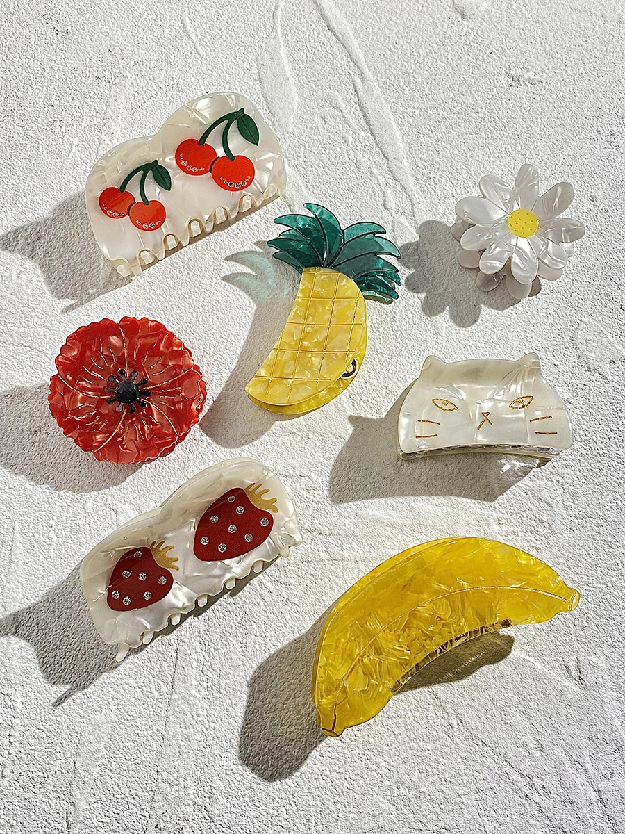 AENSOA Trendy Hair Clips for Women Lovely Strawberry Flower Banana Animal Acetate Hair Claws Hairpins Fashion Hair Accessories
AENSOA Trendy Hair Clips for Women Lovely Strawberry Flower Banana Animal Acetate Hair Claws Hairpins Fashion Hair Accessories