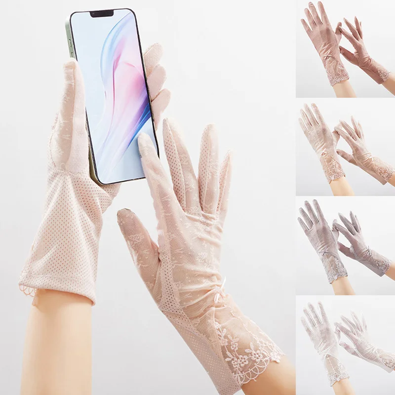 Outdoor Sunscreen Driving Gloves Breathable Non-Slip Elasticity Women Mittens Sexy Lace Touch Ice Silk Anti UV Gloves
Outdoor Sunscreen Driving Gloves Breathable Non-Slip Elasticity Women Mittens Sexy Lace Touch Ice Silk Anti UV Gloves