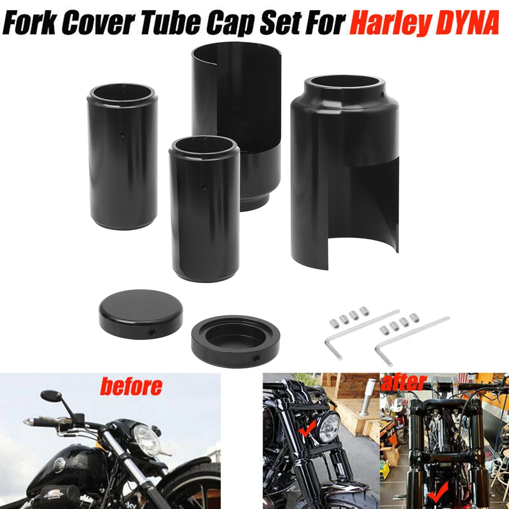 Motorcycle Black Front Fork Tube Caps Shock Absorber Cover Protective Sleeve For Harley Dyna FXD Street Fat Bob Low Rider 06-17
Motorcycle Black Front Fork Tube Caps Shock Absorber Cover Protective Sleeve For Harley Dyna FXD Street Fat Bob Low Rider 06-17
