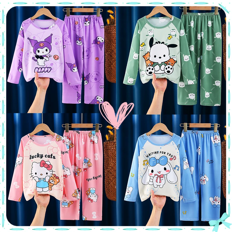 Sanrioed Kids Pajamas Kawaii 2 Piece Set Long Sleeved Pants Autumn Soft Cotton Anime Melody Pochacco Cinnamoroll Girls Boys Gift
Sanrioed Kids Pajamas Kawaii 2 Piece Set Long Sleeved Pants Autumn Soft Cotton Anime Melody Pochacco Cinnamoroll Girls Boys Gift