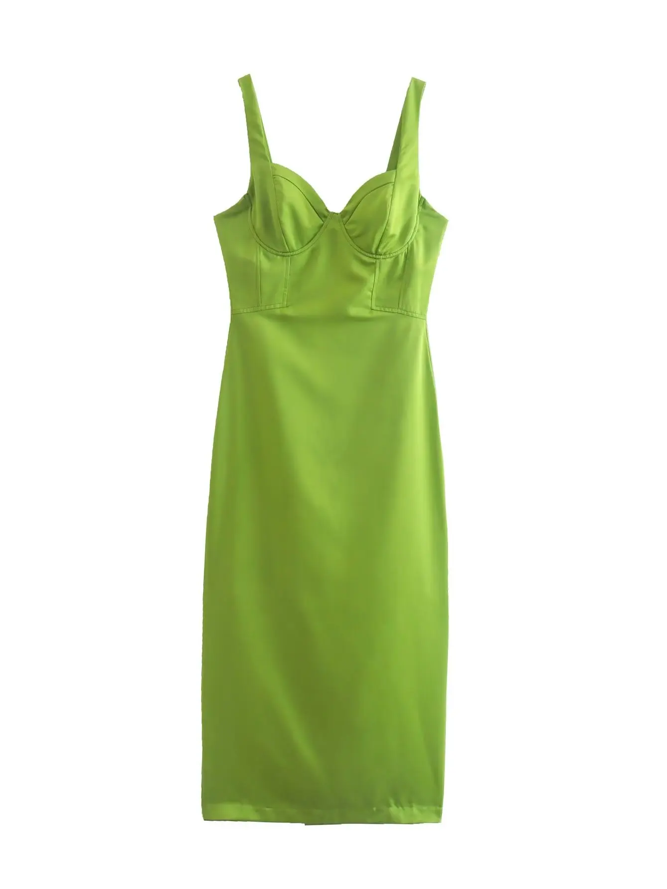 Women Fashion Green Color Satin Sling Dress Summer Sexy Lady V-neck Back Zipper Straight Midi Dresses Female Chic Party Vestidos
Women Fashion Green Color Satin Sling Dress Summer Sexy Lady V-neck Back Zipper Straight Midi Dresses Female Chic Party Vestidos