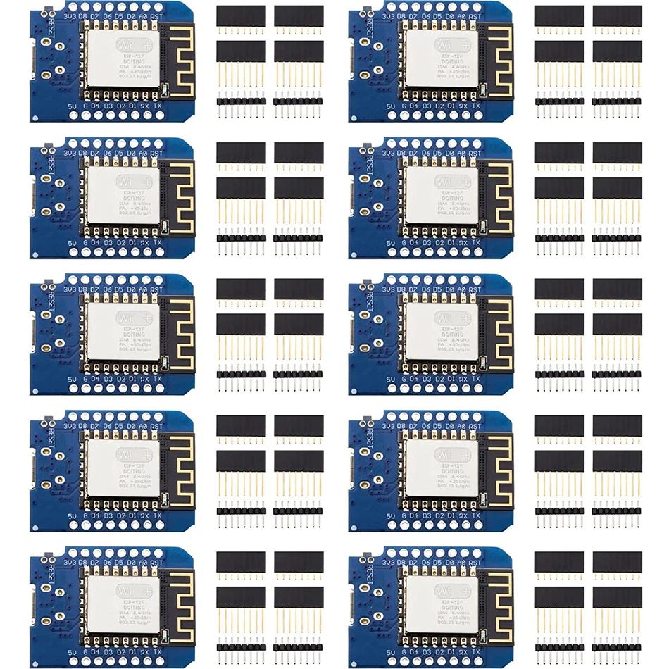 10pcs ESP8266 ESP-12F NodeMcu Mini D1 Module WeMos Lua WiFi Internet Development Board for Arduino Compatible with WeMos D1 Mini
10pcs ESP8266 ESP-12F NodeMcu Mini D1 Module WeMos Lua WiFi Internet Development Board for Arduino Compatible with WeMos D1 Mini