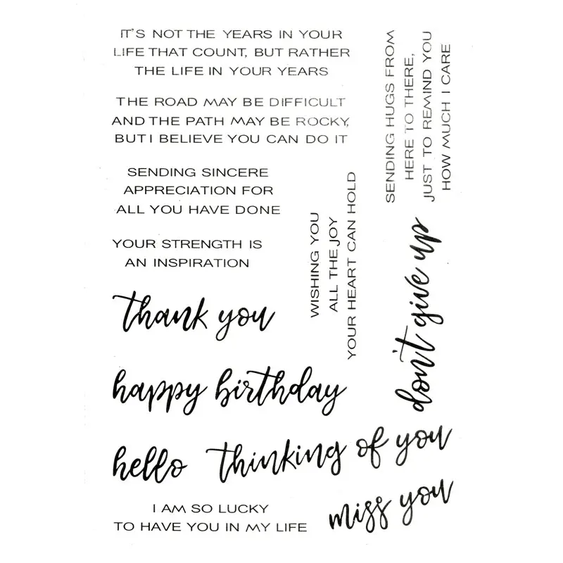 Clear Stamp Thank You Happy Birthday Scrapbook DIY Photo Card Account Rubber Stamp Transparent Stamp Handmade Card Stamp
Clear Stamp Thank You Happy Birthday Scrapbook DIY Photo Card Account Rubber Stamp Transparent Stamp Handmade Card Stamp
