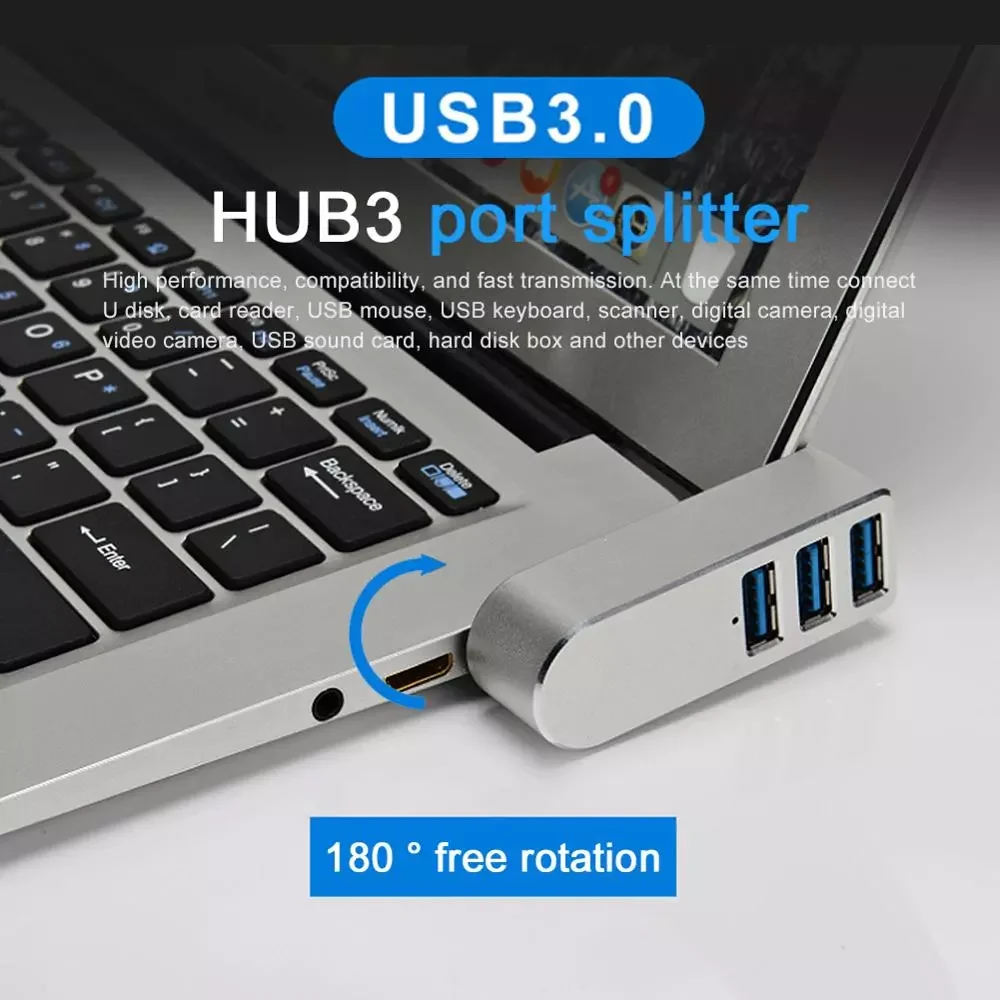 Высокое качество, алюминиевый сплав, 3 порта, usb-хаб, высокая скорость, подключи и работай в автобусе
Высокое качество, алюминиевый сплав, 3 порта, usb-хаб, высокая скорость, подключи и работай в автобусе