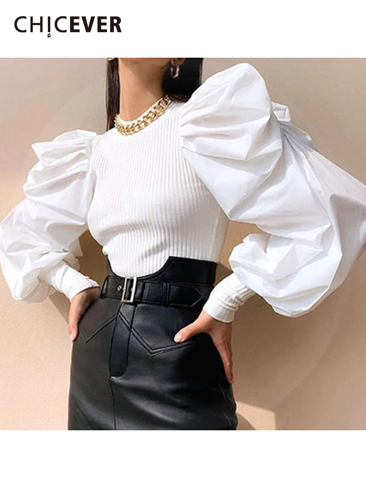 CHICEVER Korean Fashion Solid Sweater For Women Round Neck Puff Sleeve Ruched Sweaters Female Spring Clothing Style New 2022
CHICEVER Korean Fashion Solid Sweater For Women Round Neck Puff Sleeve Ruched Sweaters Female Spring Clothing Style New 2022