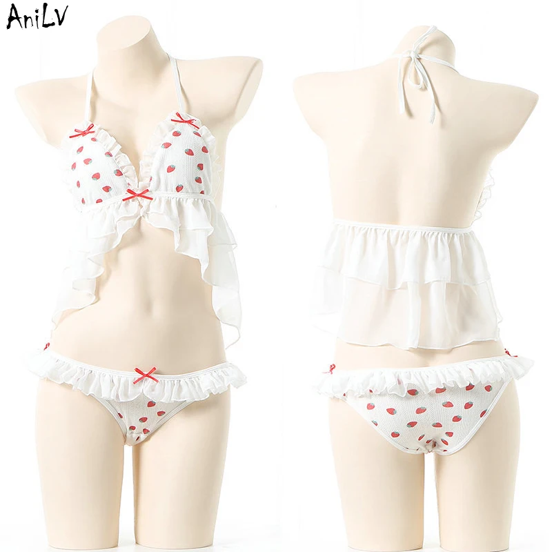 AniLV Summer Beach Sweet Girl Strawberry Bikini Swimstuit Swimwear Unifrom Women Cute Underwear Outfits Costumes Cosplay
AniLV Summer Beach Sweet Girl Strawberry Bikini Swimstuit Swimwear Unifrom Women Cute Underwear Outfits Costumes Cosplay
