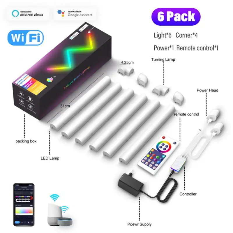 21led Led Wall Light Voice Control Diy Rgbic Light Bar Eu Adapter Wifi And Light Tuya Smart Music Sync 12w
21led Led Wall Light Voice Control Diy Rgbic Light Bar Eu Adapter Wifi And Light Tuya Smart Music Sync 12w