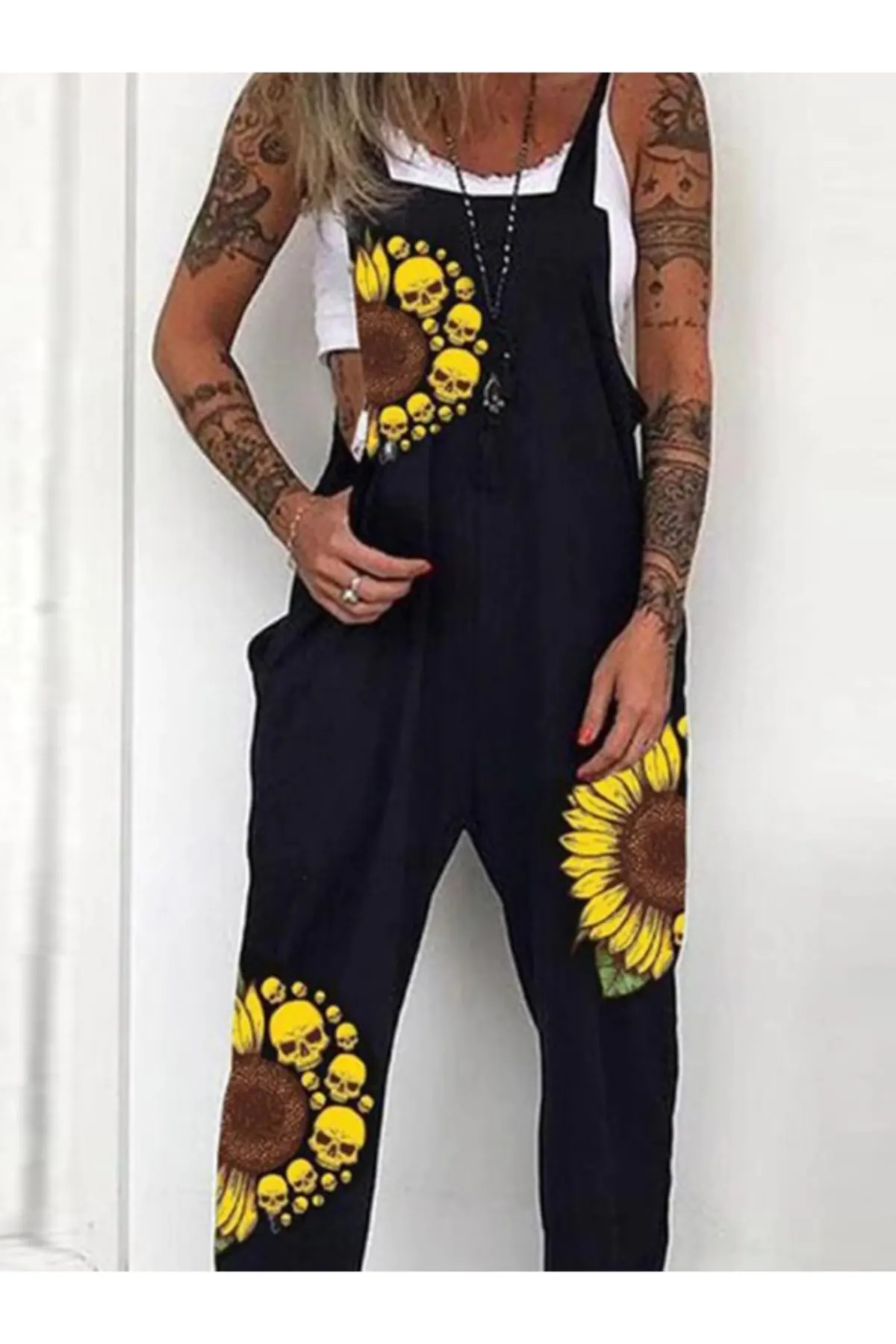 Women'S Overalls Zero Sleeve Jumpsuit Sunflower Printed Hot Style Quality Fabric Sleeveless Baggy Trousers Casual Jumpsuit
Women'S Overalls Zero Sleeve Jumpsuit Sunflower Printed Hot Style Quality Fabric Sleeveless Baggy Trousers Casual Jumpsuit