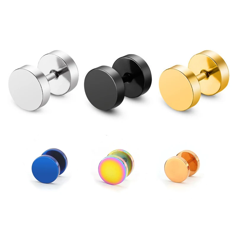 LUOLER 1 Pair Mens Punk Earrings Titanium Stainless Steel Barbell Earring For Women Black Gold Colorful Ear Stud Earring Hip Pop
LUOLER 1 Pair Mens Punk Earrings Titanium Stainless Steel Barbell Earring For Women Black Gold Colorful Ear Stud Earring Hip Pop