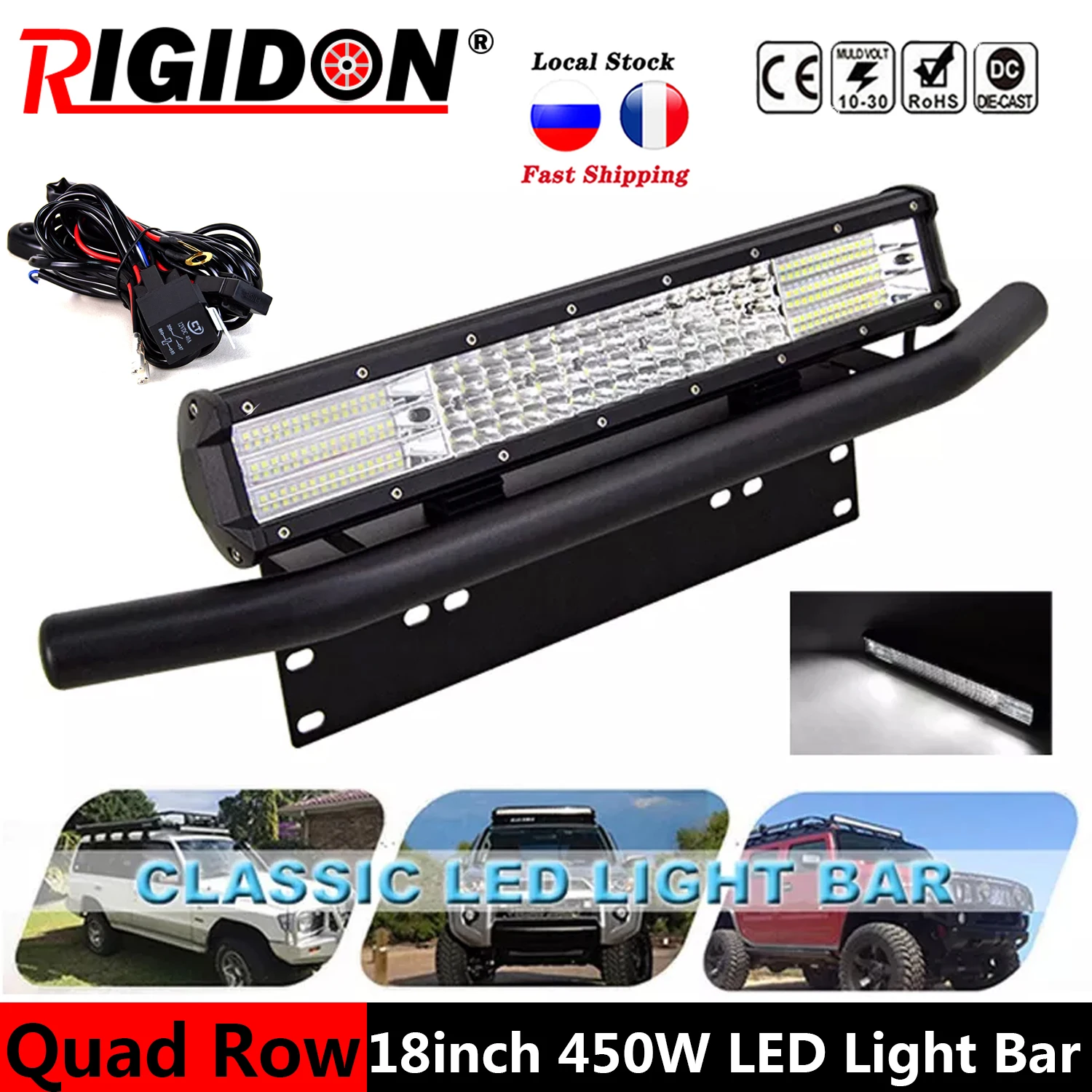 RIGIDON 9D Quad Row 18inch/450W LED Work Light Bar +23inch Mounting Bracket +Wiring Cable Combo Beam for Boat 4WD 4x4 Truck UTE
RIGIDON 9D Quad Row 18inch/450W LED Work Light Bar +23inch Mounting Bracket +Wiring Cable Combo Beam for Boat 4WD 4x4 Truck UTE