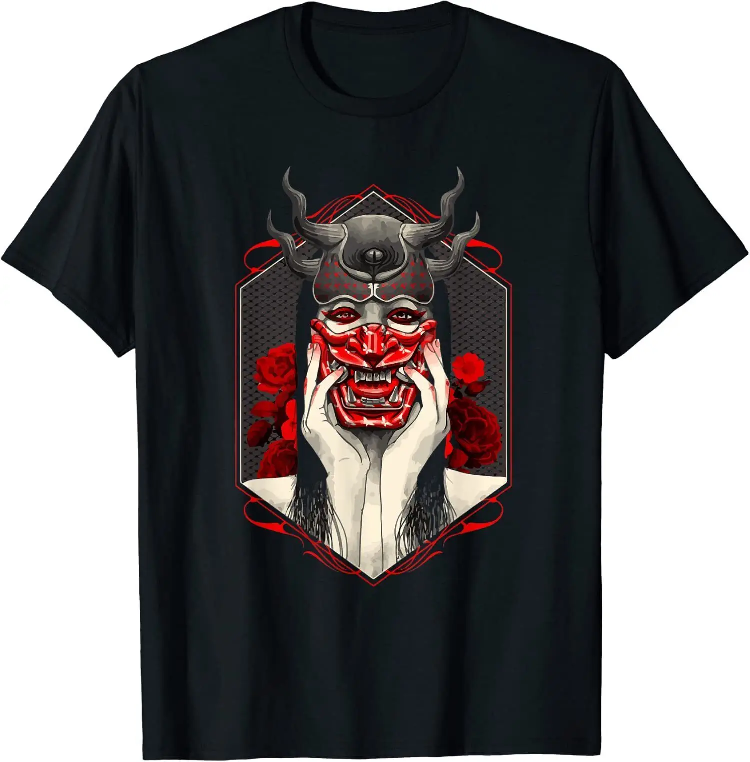 Japanese Geisha with Oni Mask Japanese Pure Cotton T Shirt Men Casual Short Sleeve Tees Tops Dropshipping
Japanese Geisha with Oni Mask Japanese Pure Cotton T Shirt Men Casual Short Sleeve Tees Tops Dropshipping