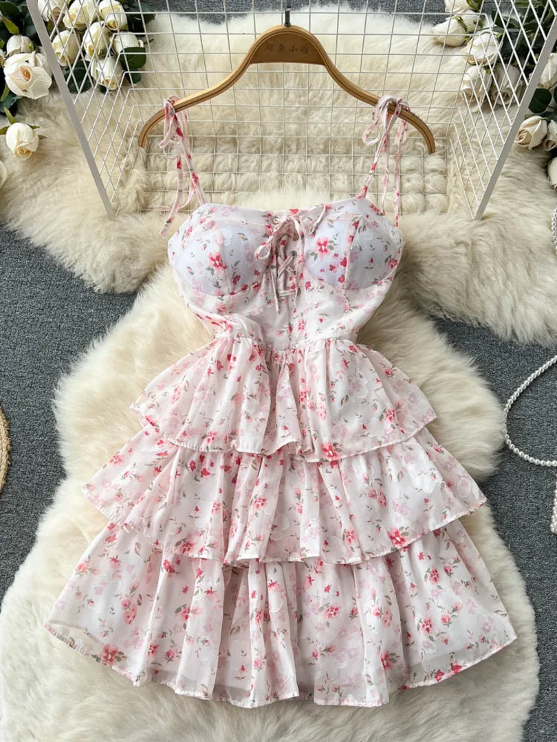 Foamlina Korean Fashion Floral Dress Women Summer Sexy Bow-tied Strap Sleeveless Lace-up High Waist A-line Ruffles Holiday Dress
Foamlina Korean Fashion Floral Dress Women Summer Sexy Bow-tied Strap Sleeveless Lace-up High Waist A-line Ruffles Holiday Dress