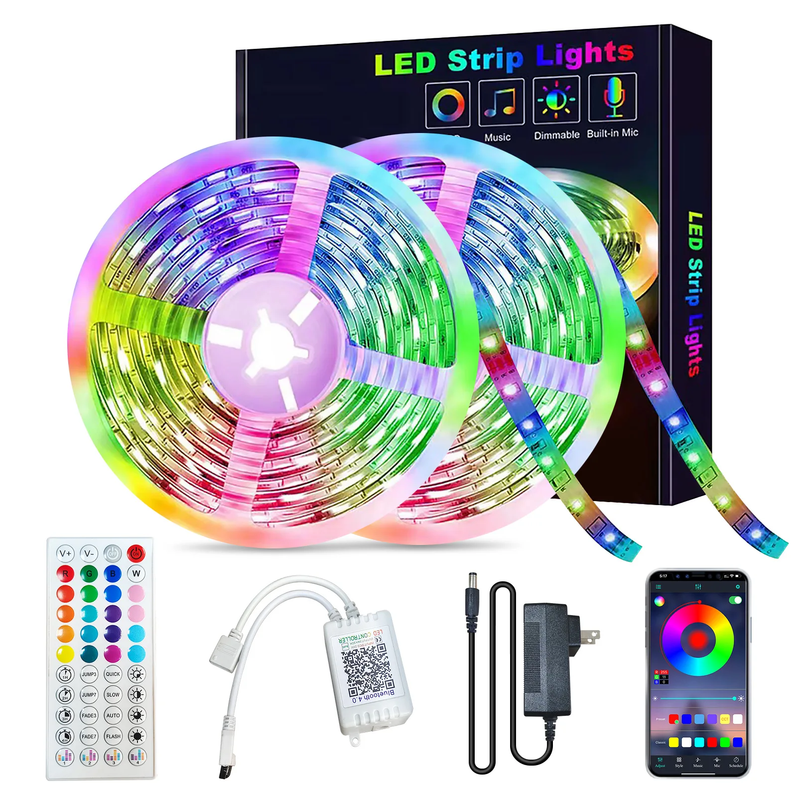 RGB Led Strip Music Control Interior Decoration SMD5050 Bulbs Strip Light DIY Home Bedroom 12v Remote Ambilight Song Man Tv Lamp
RGB Led Strip Music Control Interior Decoration SMD5050 Bulbs Strip Light DIY Home Bedroom 12v Remote Ambilight Song Man Tv Lamp