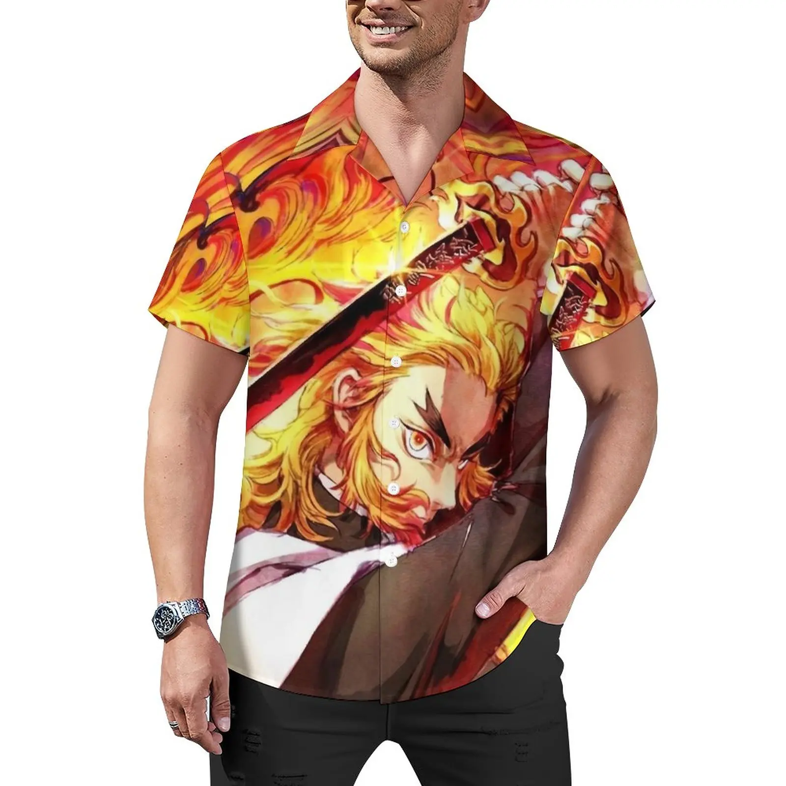 Demon Slayer Anime Beach Shirt Kimetsu No Yaiba Hawaii Casual Shirts Men Streetwear Blouses Short Sleeve Design Top Big Size 4XL 
Demon Slayer Anime Beach Shirt Kimetsu No Yaiba Hawaii Casual Shirts Men Streetwear Blouses Short Sleeve Design Top Big Size 4XL
