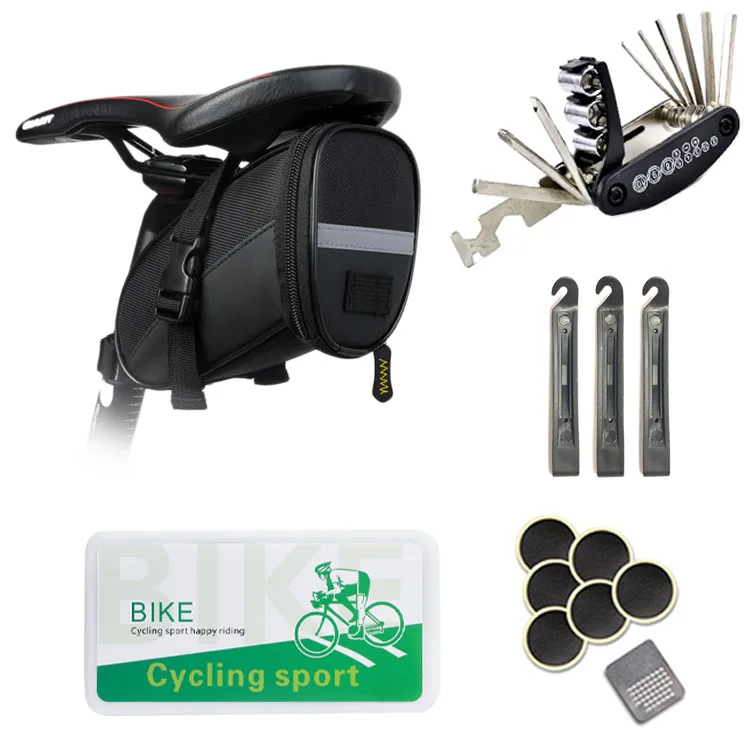 New Tool Set, Bicycle Tail Bag, Saddle Bag, Seat Cushion Bag, Rear Seat, Glue-Free Tire Repair Combination, Tool Repair
New Tool Set, Bicycle Tail Bag, Saddle Bag, Seat Cushion Bag, Rear Seat, Glue-Free Tire Repair Combination, Tool Repair