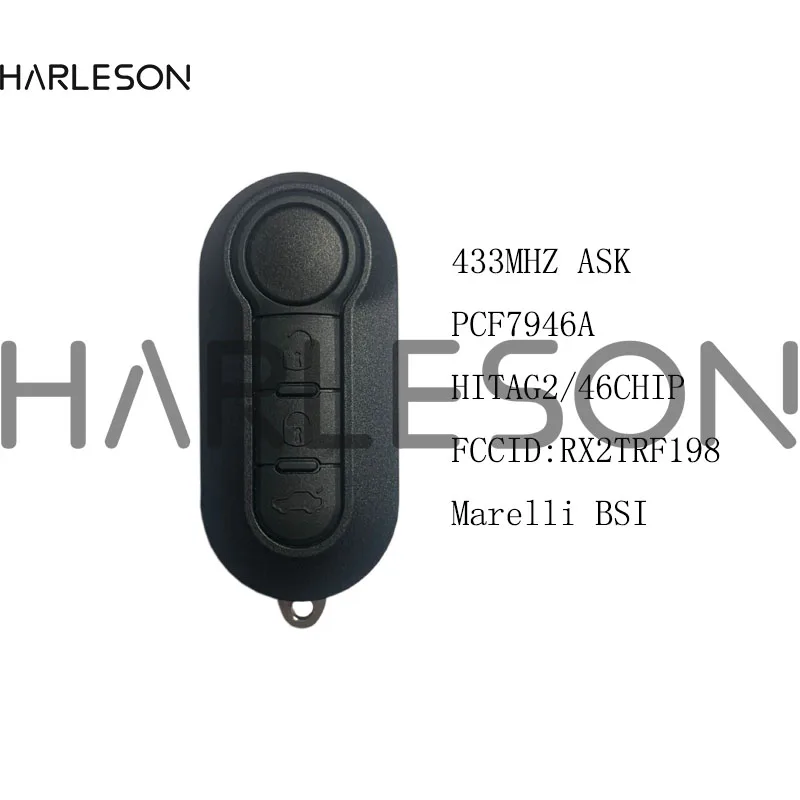 

3 Button Remote Key Fob 433MHz ID46 for Fiat 500L MPV Ducato for Citroen Jumper for Peugeot Boxer 2008-2015 RX2TRF198 No Mark Ma