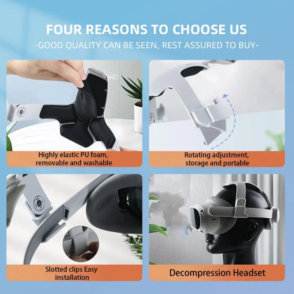 Decompression Headset Practical Reduce Face Pressure Ergonomic Decompression Multipoint Adjustment VR Head Strap
Decompression Headset Practical Reduce Face Pressure Ergonomic Decompression Multipoint Adjustment VR Head Strap
