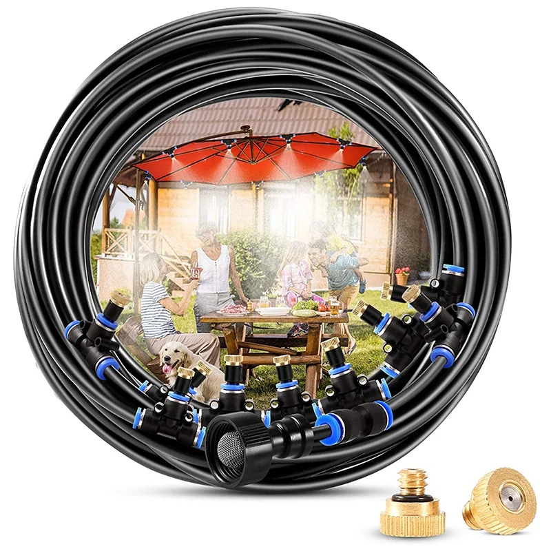 Outdoor Misting System, 50 FT Misting Hose + 18 Mist Nozzles,Misters For Outside Patio Producing Cool Mist In Greenhouse
Outdoor Misting System, 50 FT Misting Hose + 18 Mist Nozzles,Misters For Outside Patio Producing Cool Mist In Greenhouse