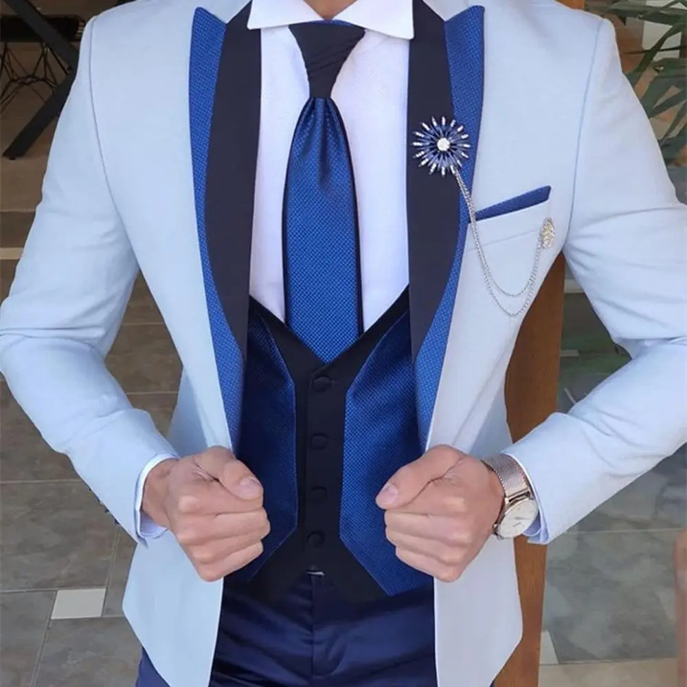 Light Blue Costume Homme Men Suits 3 Pieces 2022 Fashion Slim Fit Suits Groom Tuxedos Terno Wedding Blazer (Jacket+Pants+Vest)
Light Blue Costume Homme Men Suits 3 Pieces 2022 Fashion Slim Fit Suits Groom Tuxedos Terno Wedding Blazer (Jacket+Pants+Vest)