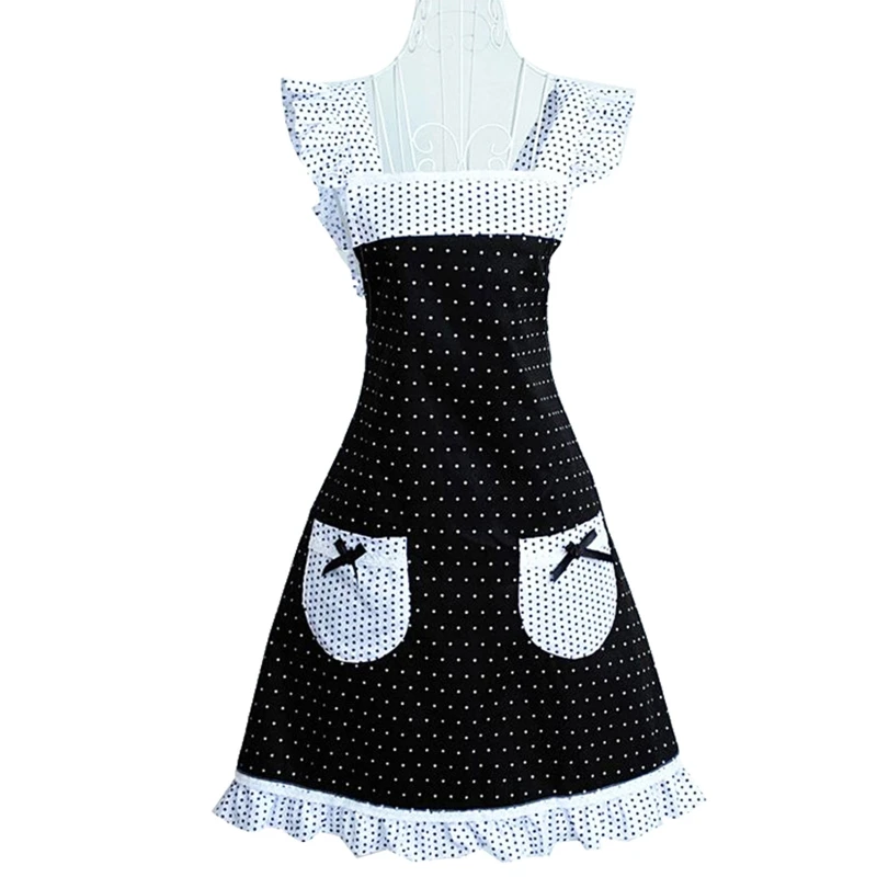Women Vintage Polka Dot Kitchen Apron Sweet Retro Ruffled Strap Adjustable Maid Waitress Cooking Bib with Bowkot Pocket
Women Vintage Polka Dot Kitchen Apron Sweet Retro Ruffled Strap Adjustable Maid Waitress Cooking Bib with Bowkot Pocket