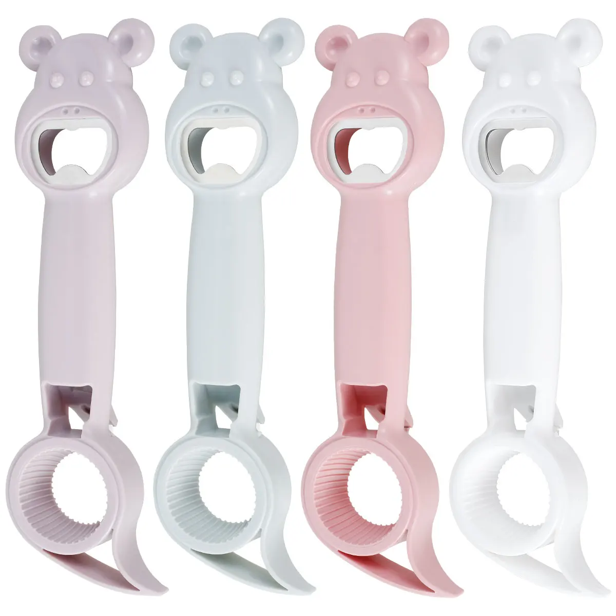 4Pcs Beer Bottle Opener Multifunctional 4 in 1 Bottle Opener Cute Bear Shape Jar Opener Manual Can Opener Anti-Slip Lid Opener
4Pcs Beer Bottle Opener Multifunctional 4 in 1 Bottle Opener Cute Bear Shape Jar Opener Manual Can Opener Anti-Slip Lid Opener