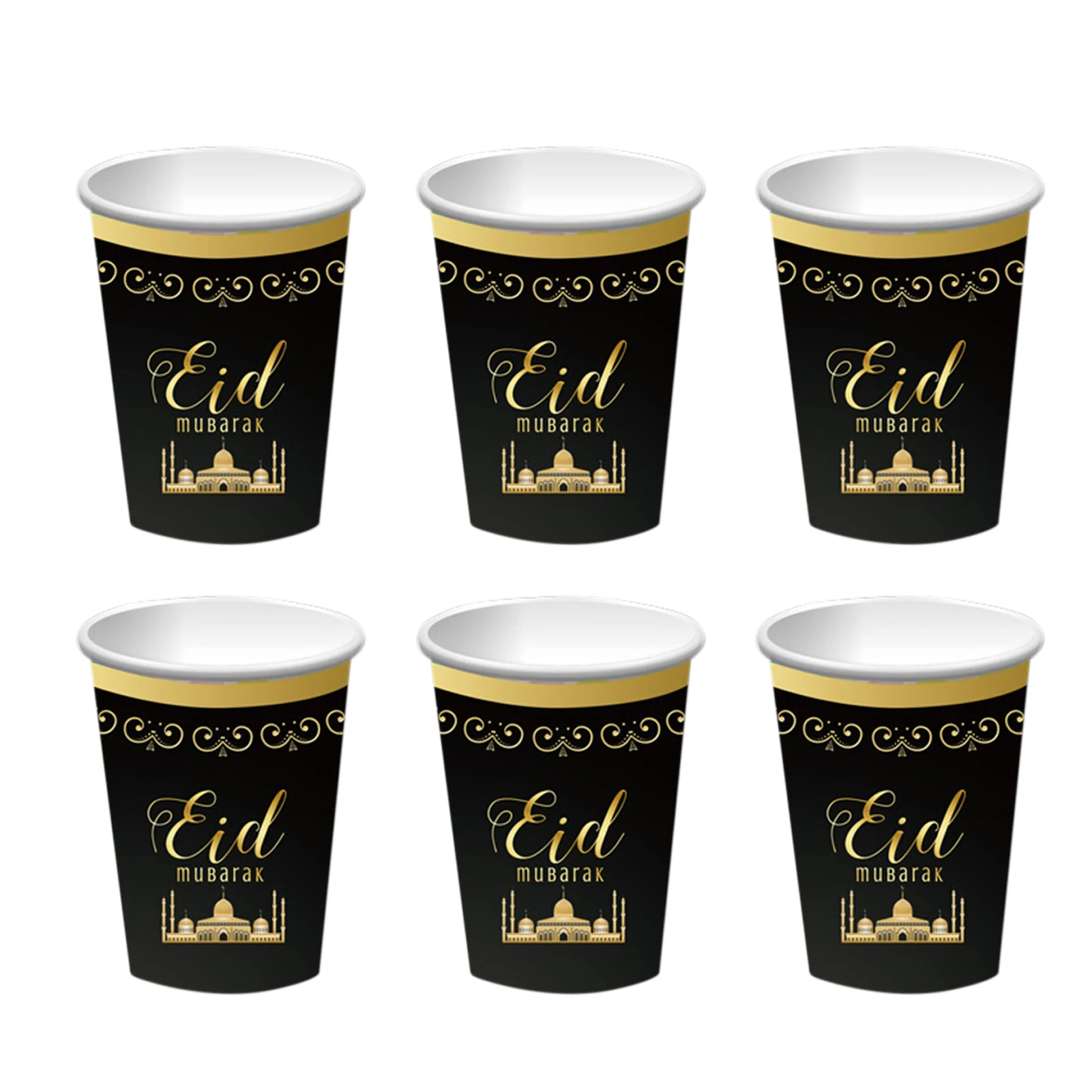 6pc Eid Mubarak Disposable Tableware Multi Type Round Flat Paper Cups Plates for Ramadan Kareem Decoration Mosques Party Supply
6pc Eid Mubarak Disposable Tableware Multi Type Round Flat Paper Cups Plates for Ramadan Kareem Decoration Mosques Party Supply