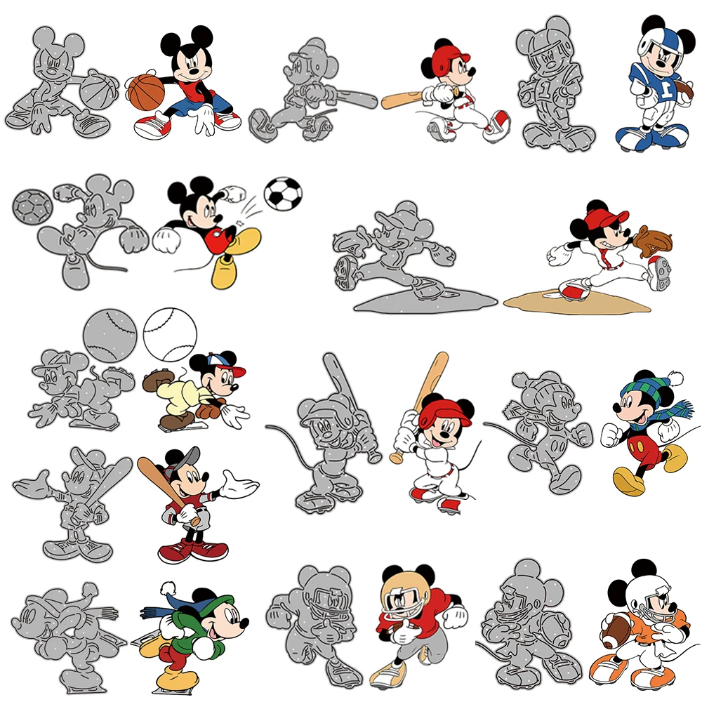 Disney Mickey Sports Cutting Dies Mickey Playing Baseball Basketball Football Diecut for DIY Scrapbooking Embossing Cards Crafts
Disney Mickey Sports Cutting Dies Mickey Playing Baseball Basketball Football Diecut for DIY Scrapbooking Embossing Cards Crafts