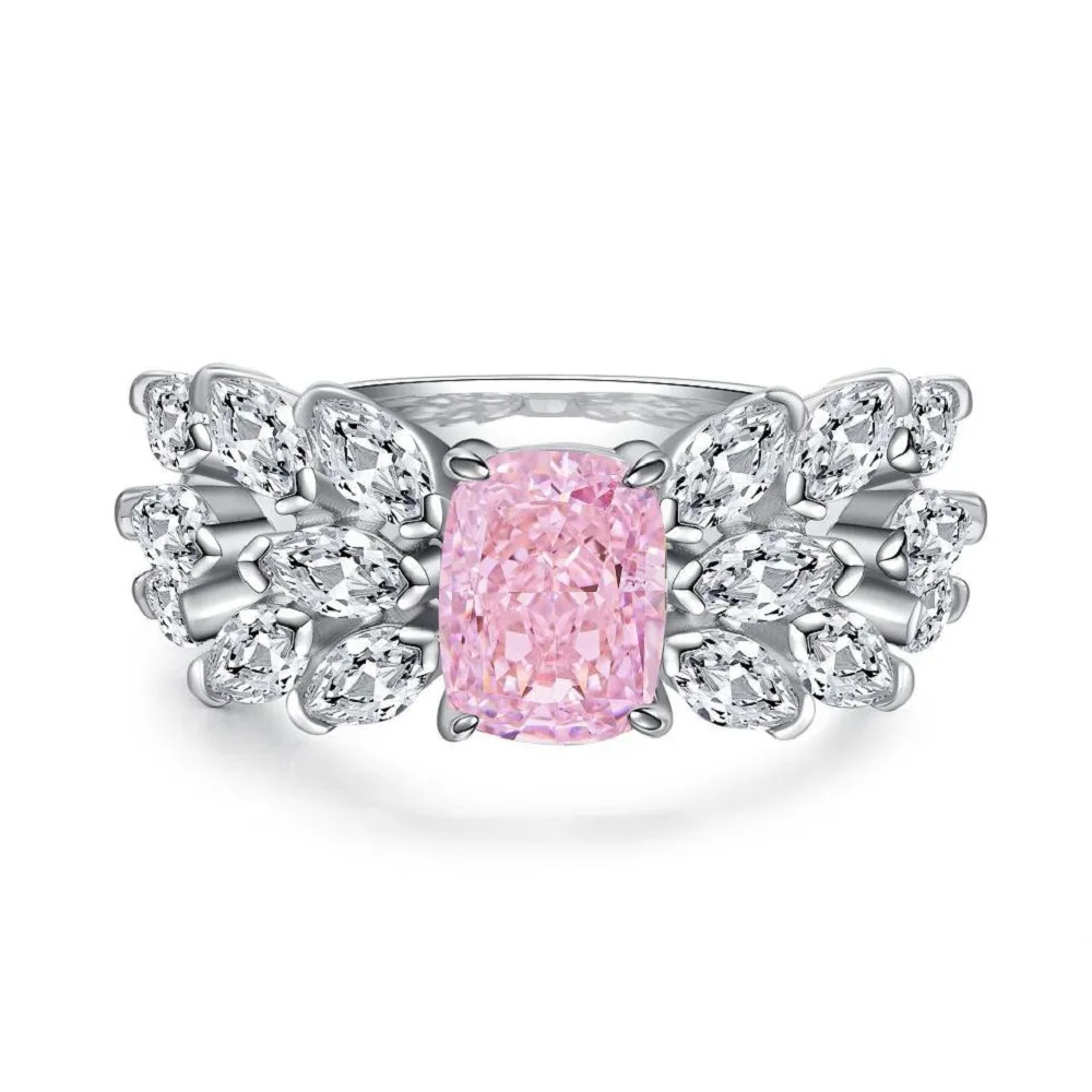 Radiance Silver Ring Popular Pink Diamond Ring in Europe and America S925 Sterling Silver Diamond Ring for Women
Radiance Silver Ring Popular Pink Diamond Ring in Europe and America S925 Sterling Silver Diamond Ring for Women