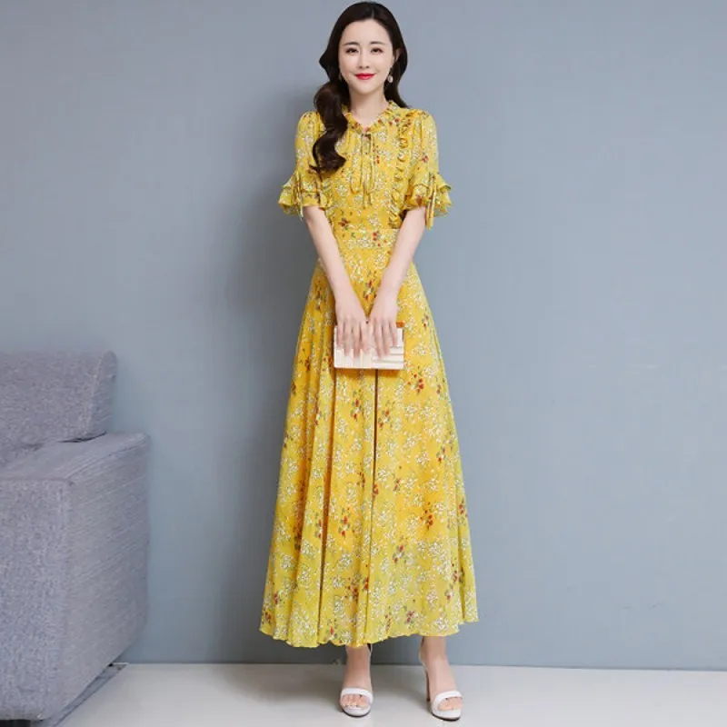 2022 Summer High Waist Sexy O-neck Floral Dress Vintage Printed Ruffle Chiffon Dress Ladies Bohemia Beach Dresses
2022 Summer High Waist Sexy O-neck Floral Dress Vintage Printed Ruffle Chiffon Dress Ladies Bohemia Beach Dresses