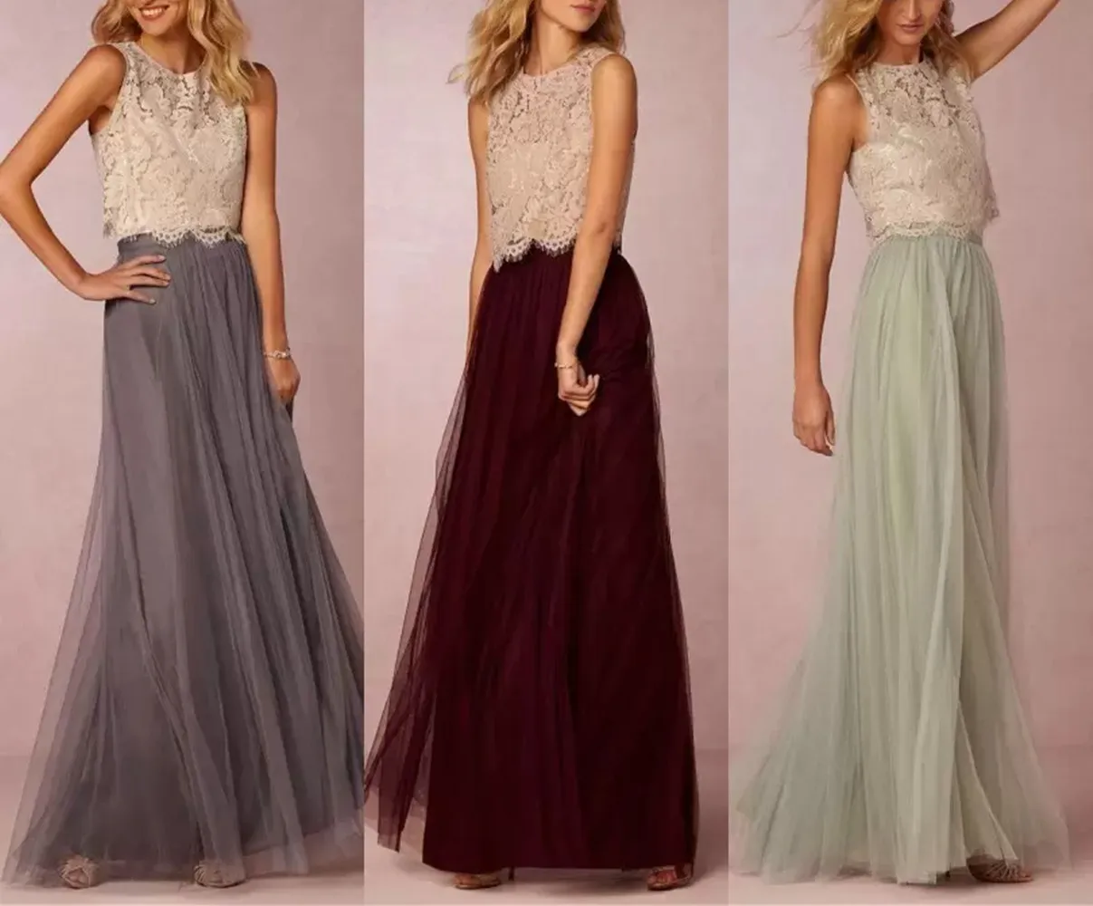 Elegant Two Pieces Tulle Bridesmaid Dresses for Women 2022 Lace Crop Top Ruched Floor Length Formal Evening Wedding Party Gowns
Elegant Two Pieces Tulle Bridesmaid Dresses for Women 2022 Lace Crop Top Ruched Floor Length Formal Evening Wedding Party Gowns