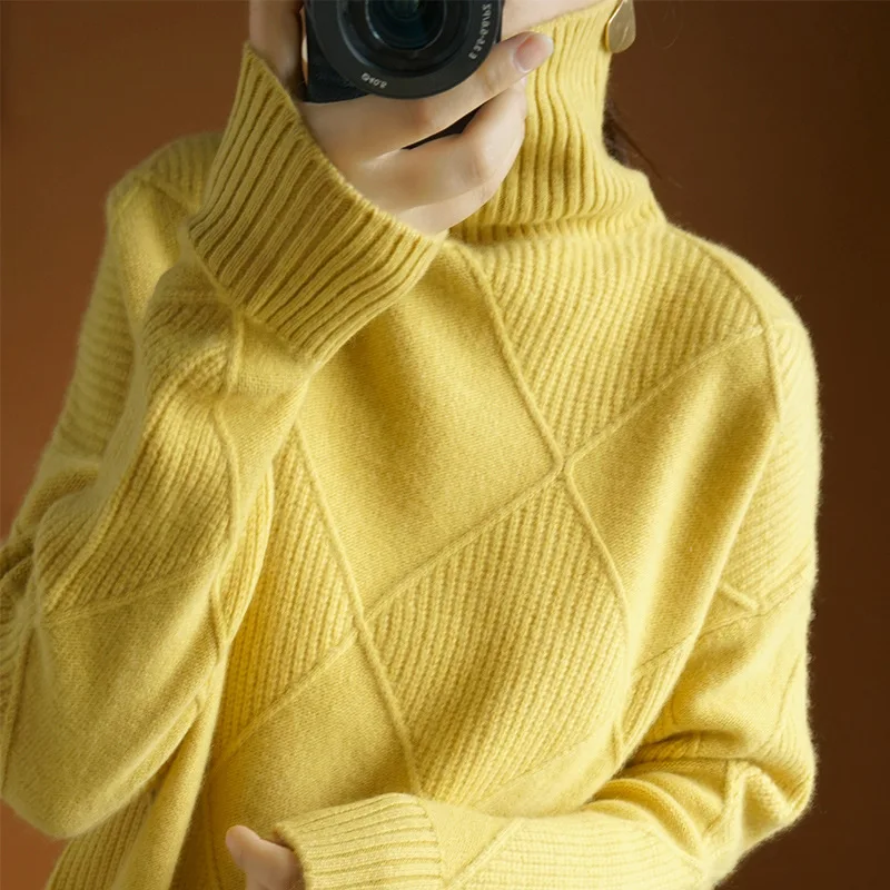 Sweater Diamond Turtleneck Sweater Women's Thick Loose Sweater Women's Pullover Base Coat Oversized Sweater Women
Sweater Diamond Turtleneck Sweater Women's Thick Loose Sweater Women's Pullover Base Coat Oversized Sweater Women